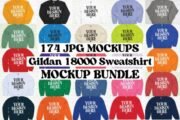 Gildan 18000 Sweatshirt Mockup Bundle
